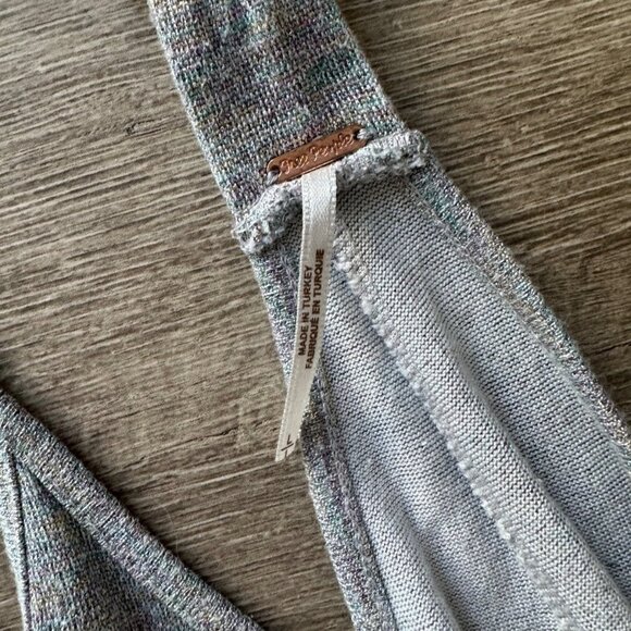 Free People Women's LG Why Not Shine Gray Sparkle Jumpsuit Oversized - Picture 6 of 10